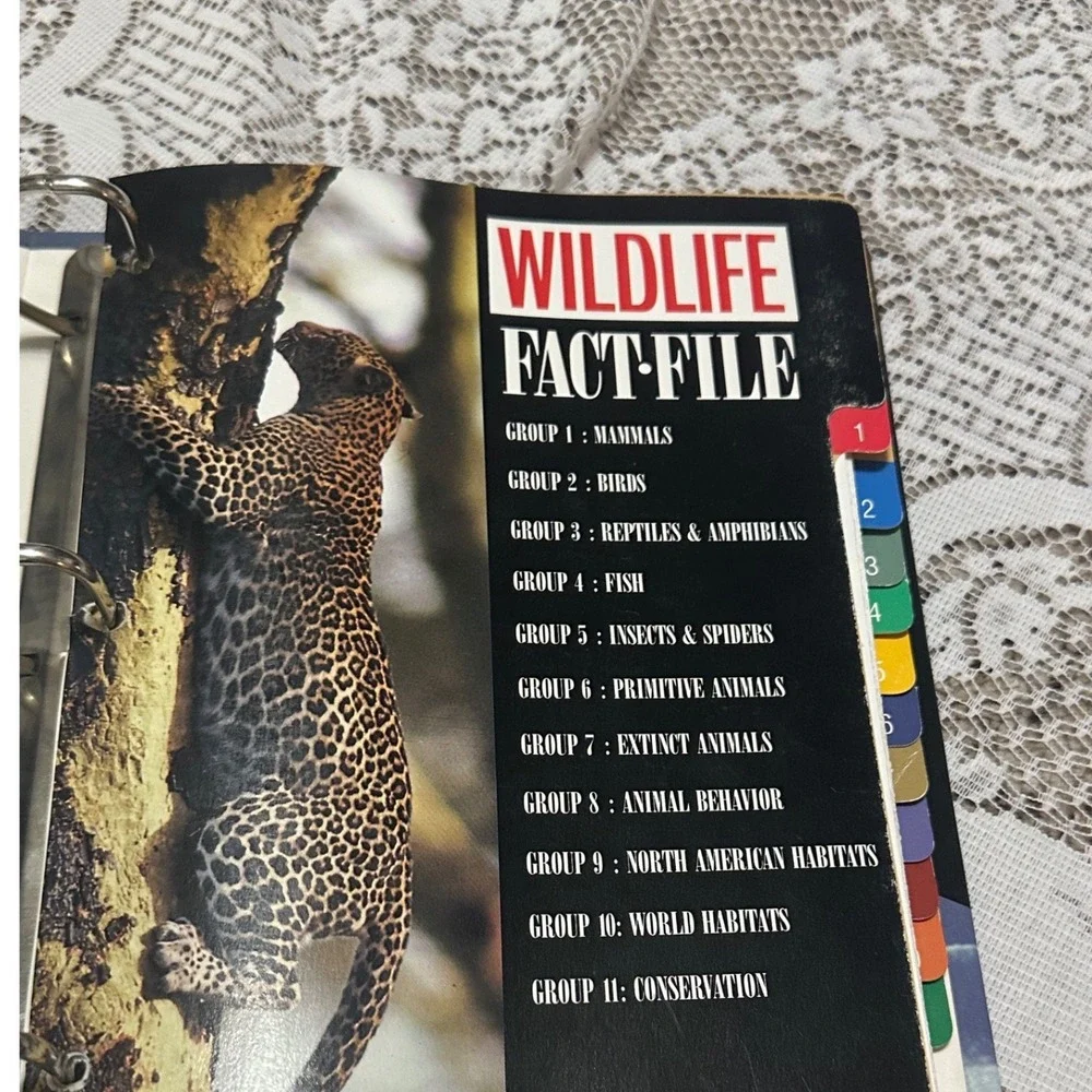 Wildlife Fact-File Binder Educational Animal Reference Book Excellent Tabbed